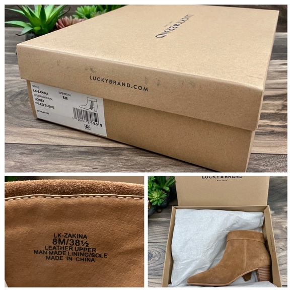 NIB Lucky Brand Zakina Side Fringe Ankle Bootie - Picture 2 of 11